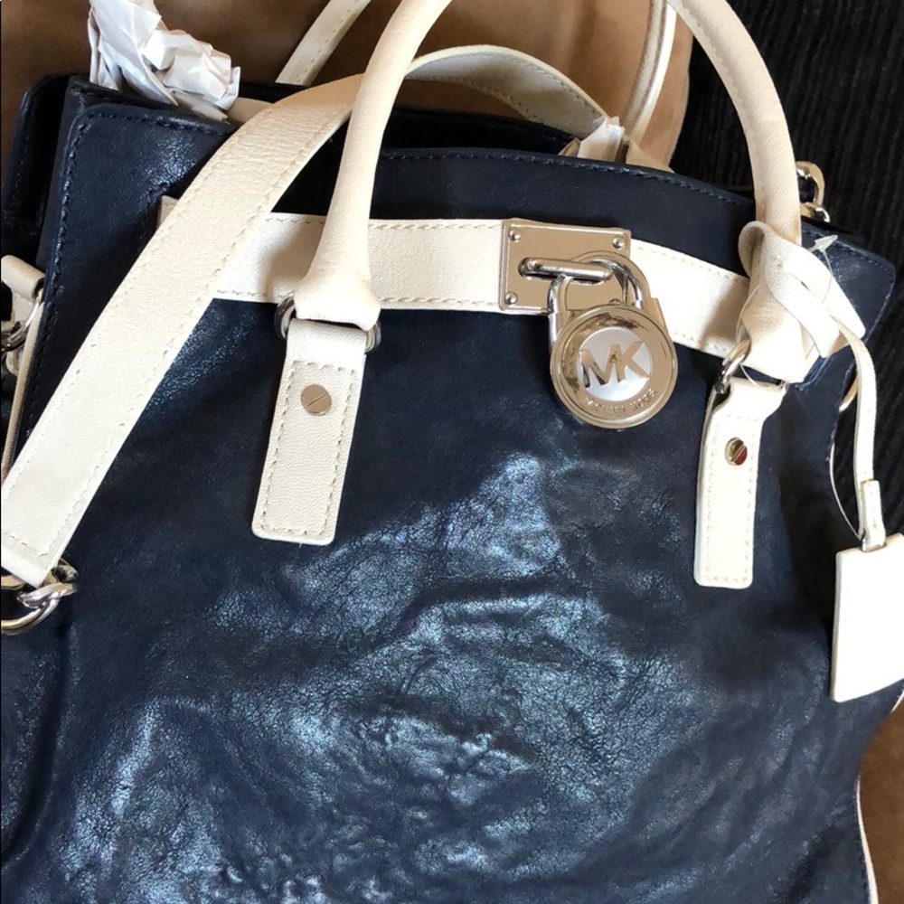 Michael Kors Navy Shoulder/Tote Bag